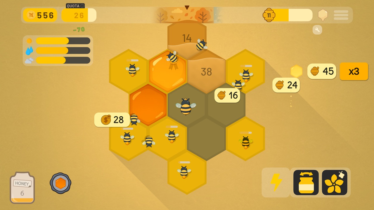 Selling honey at a market peak