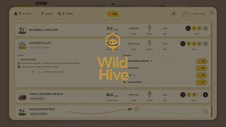 Forager crews streaming out of the hive