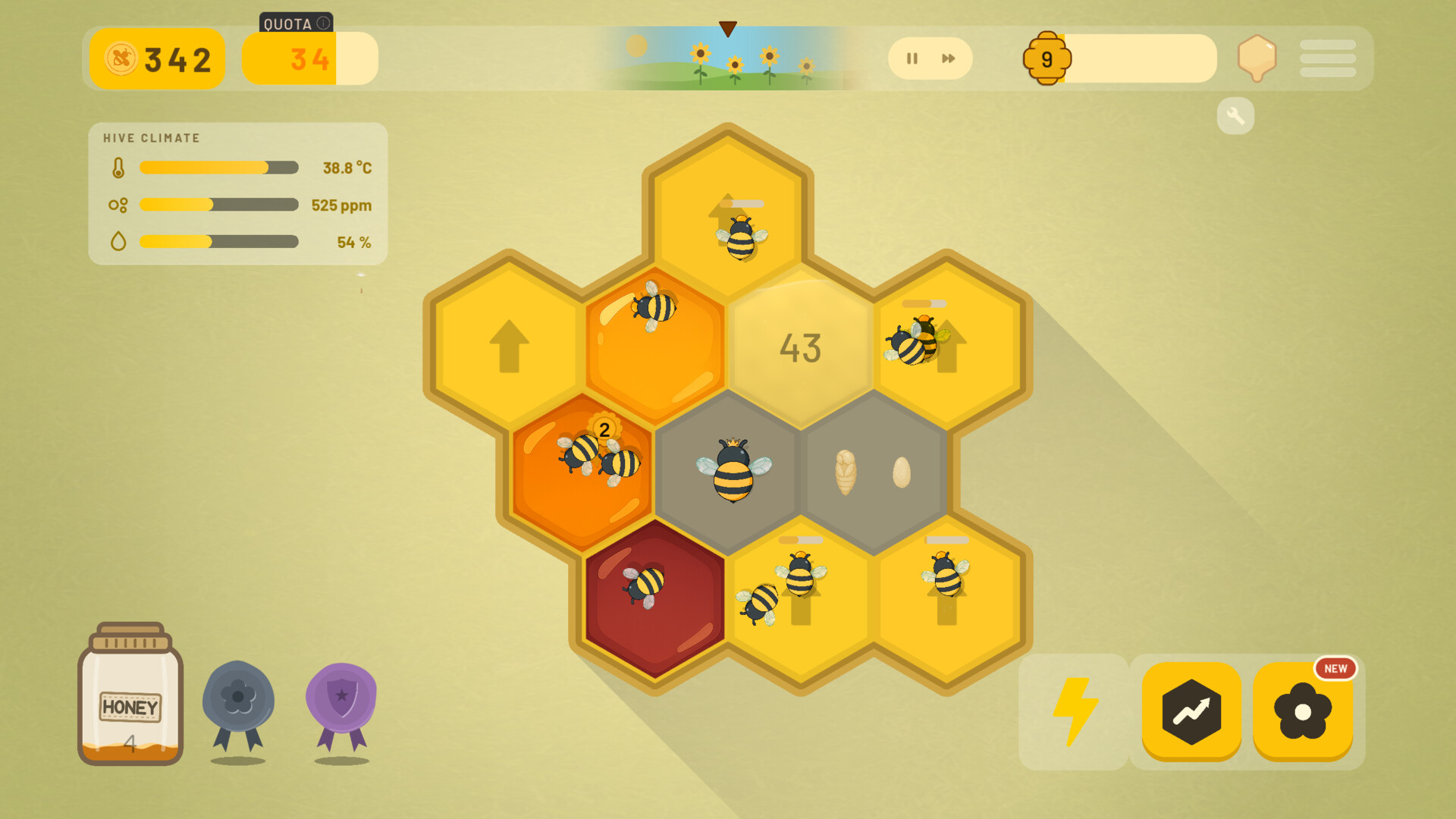 A living hive in full summer flow